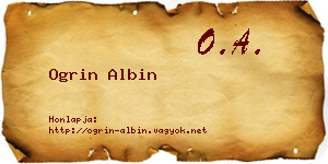 Ogrin Albin névjegykártya